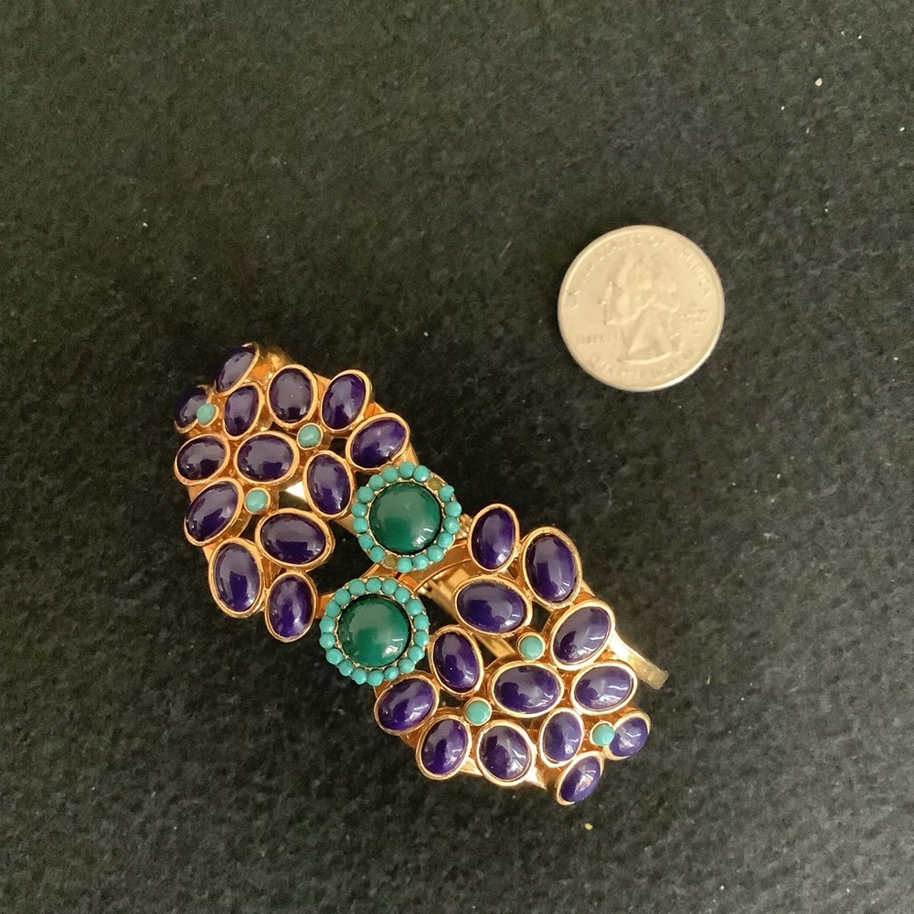 Vintage faux lapis clamper bangle.